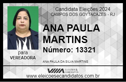 Candidato ANA PAULA MARTINS 2024 - CAMPOS DOS GOYTACAZES - Eleições