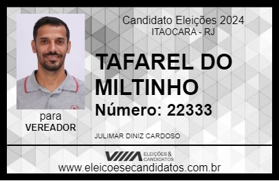 Candidato TAFAREL DO MILTINHO 2024 - ITAOCARA - Eleições