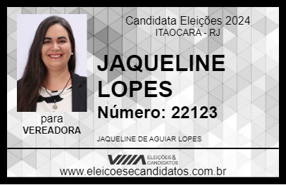 Candidato JAQUELINE LOPES 2024 - ITAOCARA - Eleições