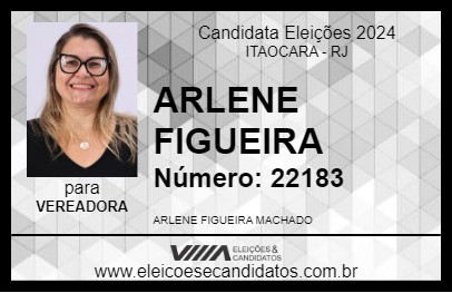 Candidato ARLENE FIGUEIRA 2024 - ITAOCARA - Eleições