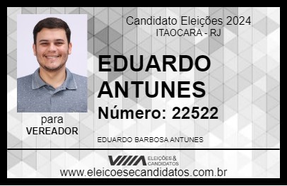 Candidato EDUARDO ANTUNES 2024 - ITAOCARA - Eleições