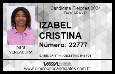 Candidato IZABEL CRISTINA 2024 - ITAOCARA - Eleições