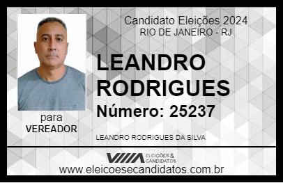 Candidato LEANDRO RODRIGUES 2024 - RIO DE JANEIRO - Eleições