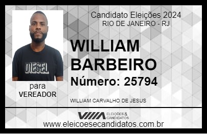 Candidato WILLIAM BARBEIRO 2024 - RIO DE JANEIRO - Eleições