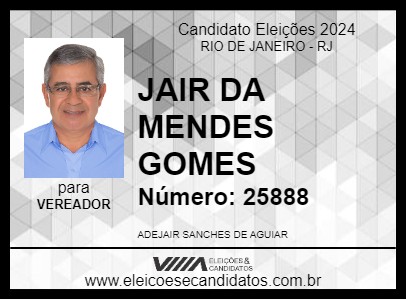 Candidato JAIR DA MENDES GOMES 2024 - RIO DE JANEIRO - Eleições