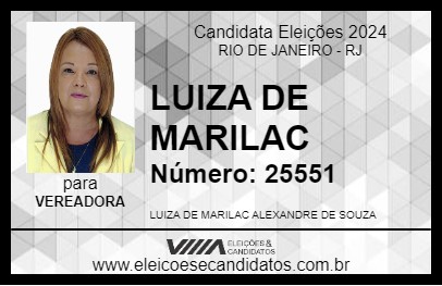 Candidato LUIZA DE MARILAC 2024 - RIO DE JANEIRO - Eleições