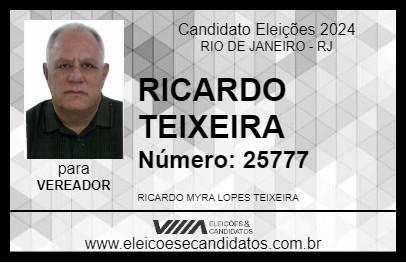 Candidato RICARDO TEIXEIRA 2024 - RIO DE JANEIRO - Eleições