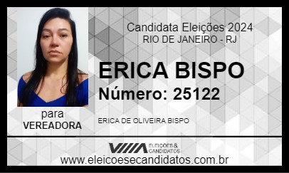 Candidato ERICA BISPO 2024 - RIO DE JANEIRO - Eleições