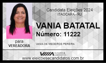 Candidato VANIA BATATAL 2024 - ITAOCARA - Eleições