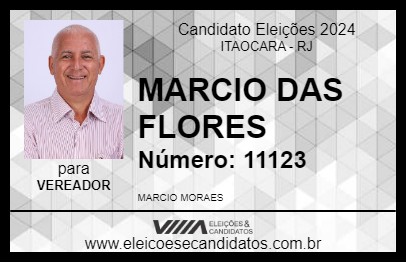 Candidato MARCIO DAS FLORES 2024 - ITAOCARA - Eleições