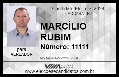 Candidato MARCÍLIO RUBIM 2024 - ITAOCARA - Eleições