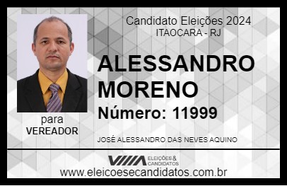 Candidato ALESSANDRO MORENO 2024 - ITAOCARA - Eleições