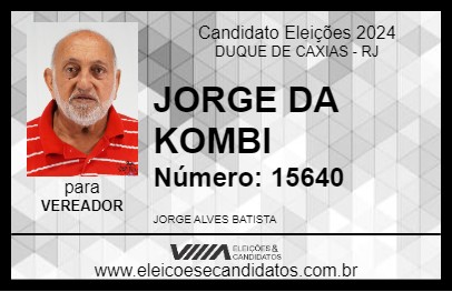 Candidato JORGE DA KOMBI 2024 - DUQUE DE CAXIAS - Eleições