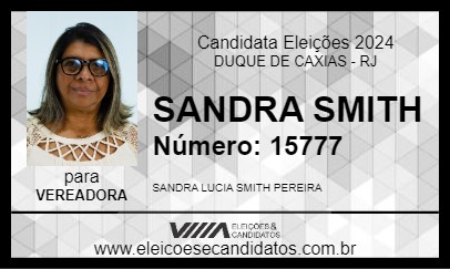 Candidato SANDRA SMITH 2024 - DUQUE DE CAXIAS - Eleições