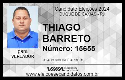 Candidato THIAGO BARRETO 2024 - DUQUE DE CAXIAS - Eleições