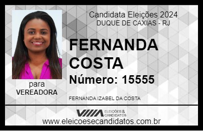 Candidato FERNANDA COSTA 2024 - DUQUE DE CAXIAS - Eleições