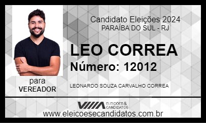 Candidato LEO CORREA 2024 - PARAÍBA DO SUL - Eleições