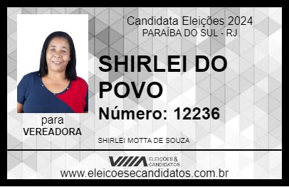 Candidato SHIRLEI DO POVO 2024 - PARAÍBA DO SUL - Eleições