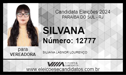 Candidato SILVANA LASNOR 2024 - PARAÍBA DO SUL - Eleições