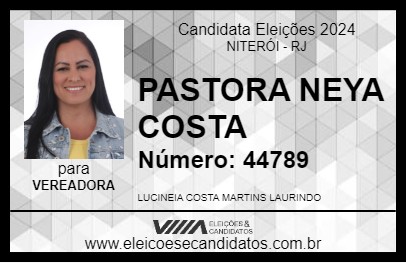 Candidato PASTORA NEYA COSTA 2024 - NITERÓI - Eleições