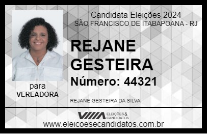 Candidato REJANE GESTEIRA 2024 - SÃO FRANCISCO DE ITABAPOANA - Eleições