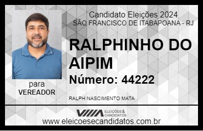 Candidato RALPHINHO DO AIPIM 2024 - SÃO FRANCISCO DE ITABAPOANA - Eleições