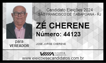 Candidato ZÉ CHERENE 2024 - SÃO FRANCISCO DE ITABAPOANA - Eleições