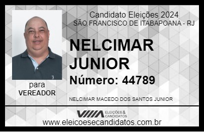 Candidato NELCIMAR JUNIOR 2024 - SÃO FRANCISCO DE ITABAPOANA - Eleições