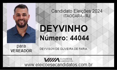 Candidato DEYVINHO 2024 - ITAOCARA - Eleições