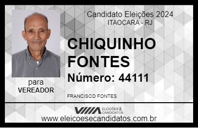 Candidato CHIQUINHO FONTES 2024 - ITAOCARA - Eleições