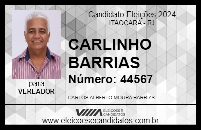 Candidato CARLINHO BARRIAS 2024 - ITAOCARA - Eleições