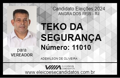 Candidato TEKO DA SEGURANÇA 2024 - ANGRA DOS REIS - Eleições