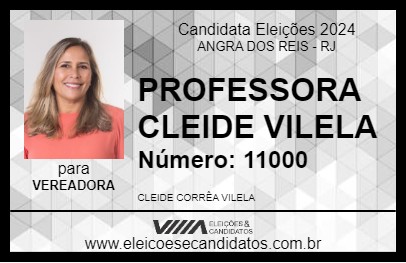 Candidato PROFESSORA  CLEIDE VILELA 2024 - ANGRA DOS REIS - Eleições