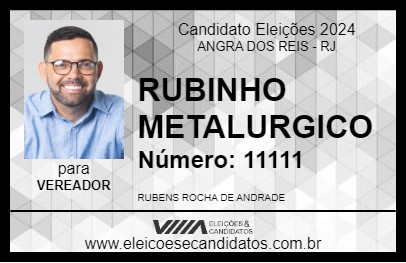 Candidato RUBINHO METALURGICO 2024 - ANGRA DOS REIS - Eleições