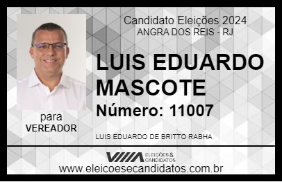 Candidato LUIS EDUARDO MASCOTE 2024 - ANGRA DOS REIS - Eleições