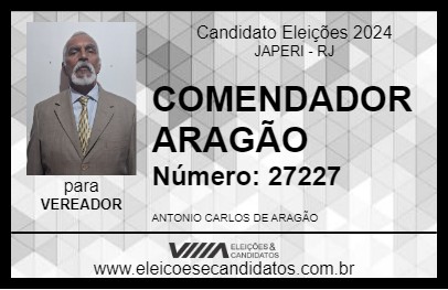 Candidato COMENDADOR ARAGÃO 2024 - JAPERI - Eleições