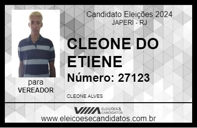 Candidato CLEONE DO ETIENE 2024 - JAPERI - Eleições