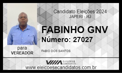 Candidato FABINHO GNV 2024 - JAPERI - Eleições