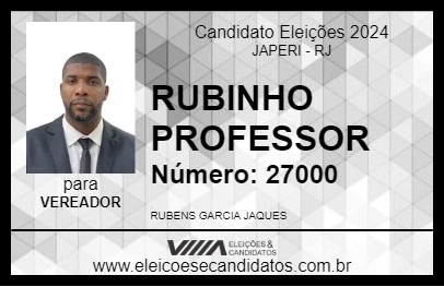 Candidato RUBINHO PROFESSOR 2024 - JAPERI - Eleições