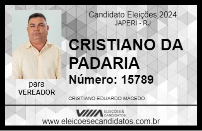 Candidato CRISTIANO DA PADARIA 2024 - JAPERI - Eleições