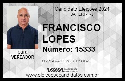 Candidato FRANCISCO LOPES 2024 - JAPERI - Eleições