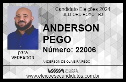 Candidato ANDERSON PEGO 2024 - BELFORD ROXO - Eleições