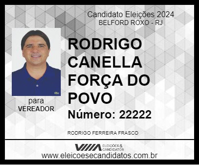 Candidato RODRIGO COM A FORÇA DO POVO 2024 - BELFORD ROXO - Eleições