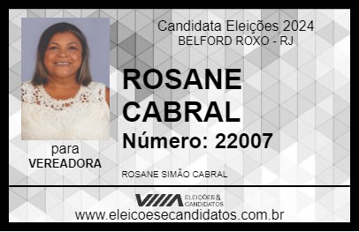 Candidato ROSANE CABRAL 2024 - BELFORD ROXO - Eleições