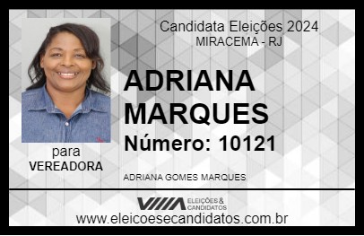 Candidato ADRIANA MARQUES 2024 - MIRACEMA - Eleições