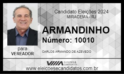 Candidato ARMANDINHO 2024 - MIRACEMA - Eleições