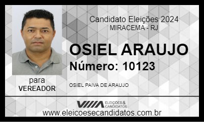 Candidato OSIEL ARAUJO 2024 - MIRACEMA - Eleições