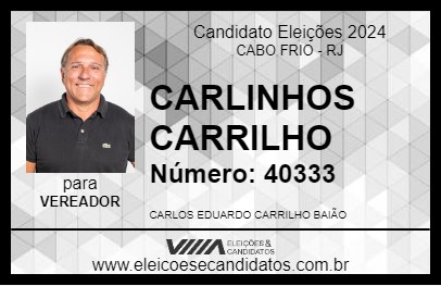 Candidato CARLINHOS CARRILHO 2024 - CABO FRIO - Eleições