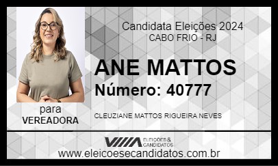 Candidato ANE MATTOS 2024 - CABO FRIO - Eleições