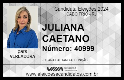 Candidato JULIANA CAETANO 2024 - CABO FRIO - Eleições